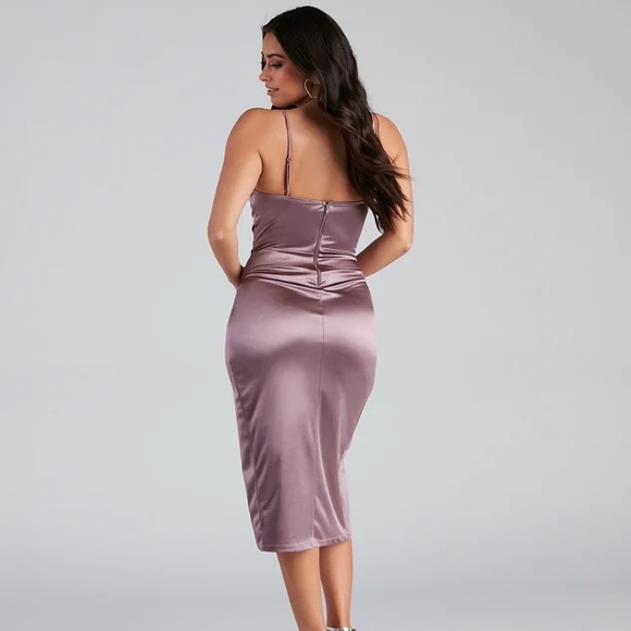 Windsor Satin Wrap Midi Dress - Picture 4 of 8